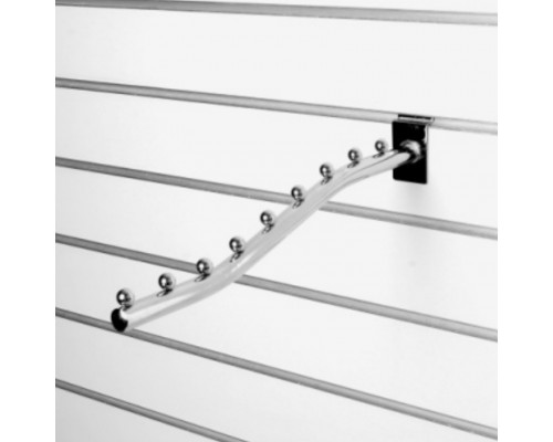 A018-350 Кронштейн наклонный изогнутый с 7-ю шариками, d=19мм, длина 350мм, хром