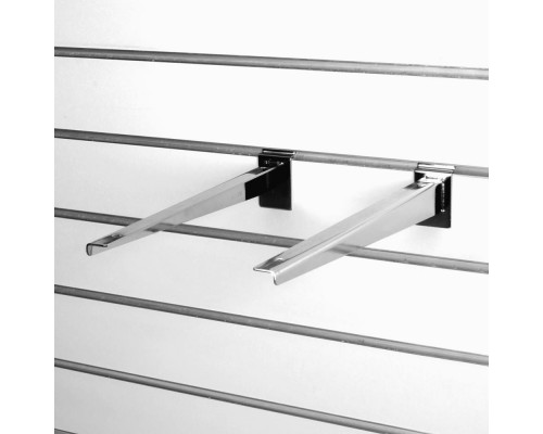 A225c-N Кронштейн для полки ДСП или стекло, длина 250мм (лев+прав), широкая пластина, хром