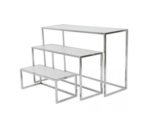 AST-07/900 (хром) Столик демонстрационный малый, столешница ЛДСП, 900Lх300Hх400Dмм