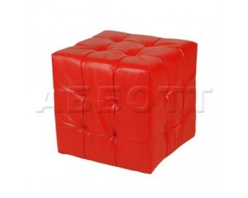 BN-007K (красный) Банкетка куб в квадрат с пуговицами (дутый) 420х420х420мм