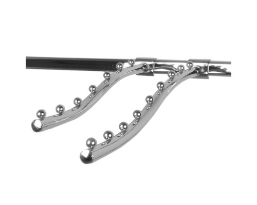 I008-400 Кронштейн изогнутый на овальную трубу с 9-ю шариками, L=400мм, d=19мм, хром