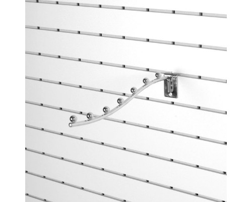 K105-250 Кронштейн изогнутый (тонкий) с 7-ю шариками, 250мм, хром