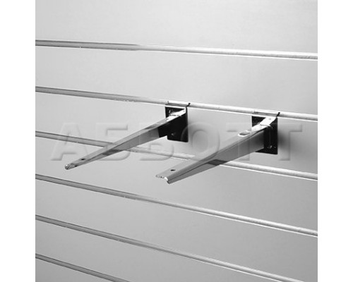 A226c Кронштейн для полки ДСП или стекло, длина 300мм (левый + правый) хром