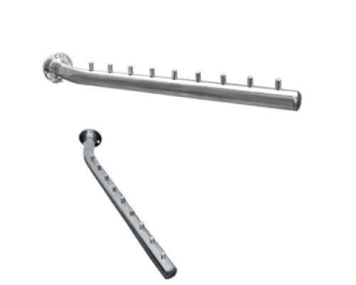 RU-03 Кронштейн прямой с 9-ю штырьками с правым углом L=400мм, хром