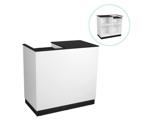 СТ-02-120611 Кассовый стол с вырезом в столешнице 1200х600х1100Н, ЛДСП 16 мм, белый/белый