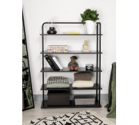 Стеллаж Отрада широкий с 5 полками из ЛДСП, 900х330х1260Н, черный/черный