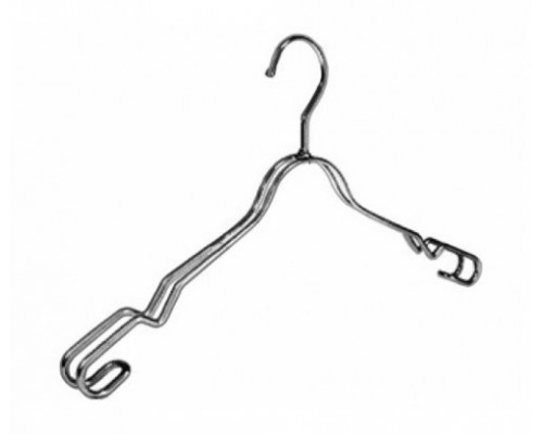 WL165AS Вешалка двойная для верхней одежды, покрытие - прозрачное, L=38см