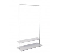 Вешалка напольная Отрада с двумя полками для обуви из ЛДСП, 920х330х1500H, серый/серый