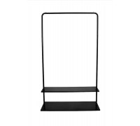 Вешалка напольная Отрада с двумя полками для обуви из ЛДСП, 920х330х1500Н, черная/черная