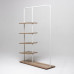 Вешалка напольная Отрада с пятью полками для одежды и обуви из ЛДСП, 1000х330х1500Н, белая/дуб