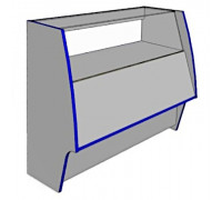 Прилавок полуостекленный Мистраль красный