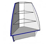 Витрина Мистраль угол наружный красный
