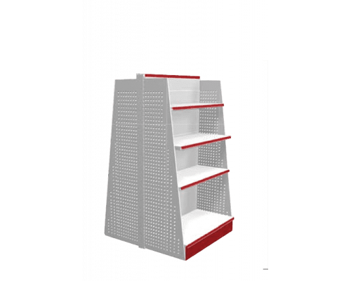 Стеллаж островной двусторонний с двумя боковыми стенками