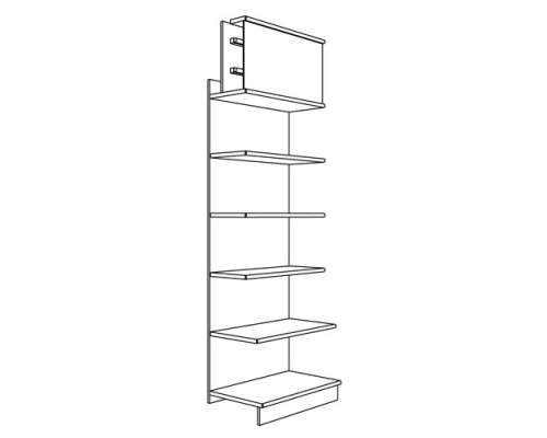 Стеллаж пристенный (полки ДСП) SV 104