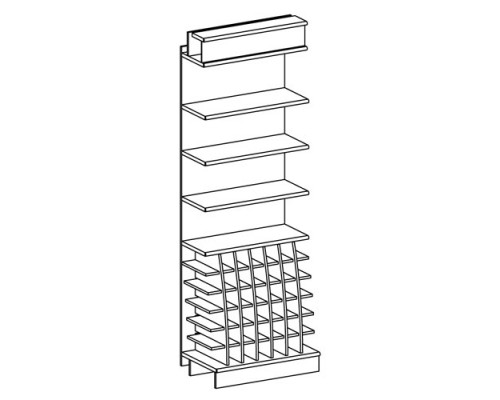Стеллаж пристенный с накопителем (полки ДСП) SV 505