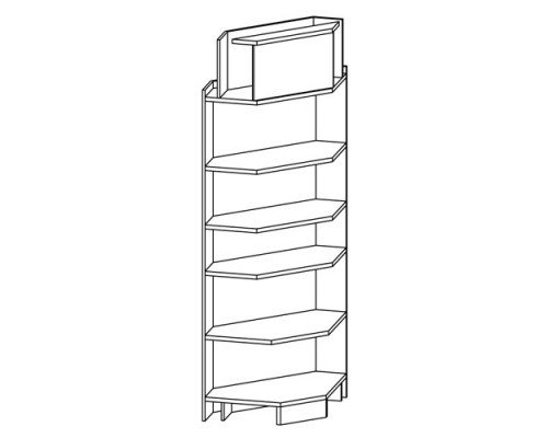 Стеллаж угловой, внутренний (полки ДСП) SV 115