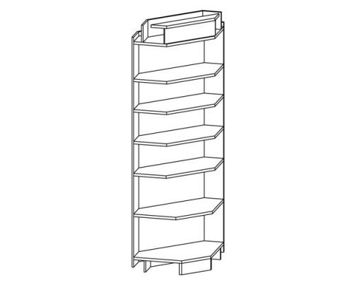 Стеллаж угловой, внутренний (полки ДСП) SV 515