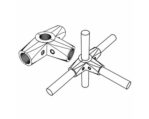 Соединитель 4-х труб перпендикулярных Uno