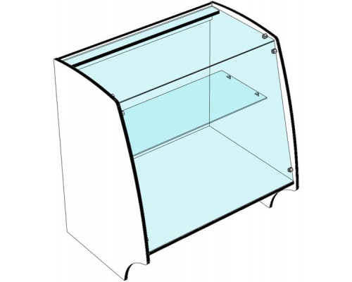 Прилавок демонстрационный с закрытым доступом СПД-900 90*65*95 ЛДСП, стекло