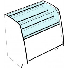 Прилавок демонстрационный с закрытым доступом СПТ-900 90*65*95 ЛДСП, стекло