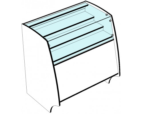 Прилавок демонстрационный с закрытым доступом СПТ-900 90*65*95 ЛДСП, стекло