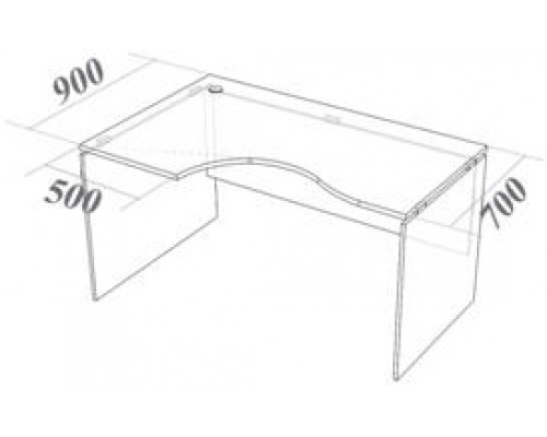 Стол криволинейный СК140 Континент-Про 140х90х75 см