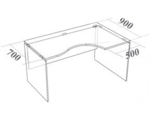 Стол криволинейный СК160 Континент-Про 160х90х75 см