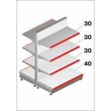 Штрих-М Стеллаж островной двухсторонний 125*50*145, в связке