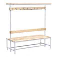 Скамья двусторонняя с полкой для головных уборов