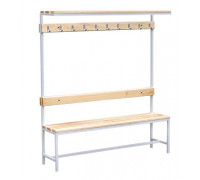 Скамья односторонняя с полкой для головных уборов