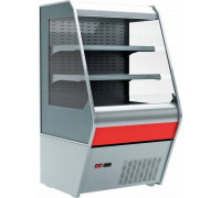 Холодильная горка гастрономическая Carboma F13-07 VM 1,0-2 0020 стеклопакет(1260/700 ВХСп-1,0(9006 цвет серый)