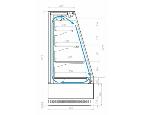 Холодильная горка гастрономическая Carboma F16-08 VM 1,9-2 версия 2.0 (Паттерн 0110 Мариель)