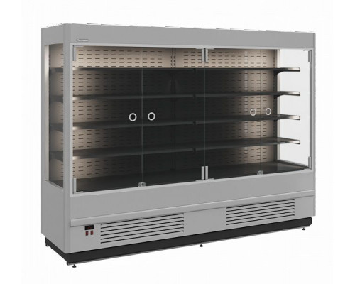 Холодильная горка гастрономическая Carboma FC20-08 VM 2,5-1 Light (фронт X0, 9006-9005 цвет серо-черный)