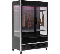 Холодильная горка мясная Carboma FC20-08 VV 1,0-3 X7 (распашные двери структурный стеклопакет) (9005 цвет черный)