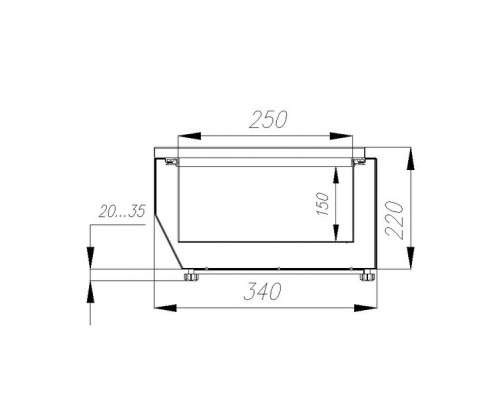 Холодильная витрина для ингредиентов Carboma A30 SM 1,6 с крышкой нерж. (VT3-G с крышкой (GN1/4))