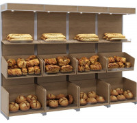 Стеллаж торговый пристенный Carboma S6-22 06 (1008 темный дуб)