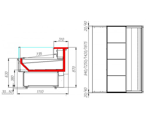 Витрина для рыбы Carboma GC110 SP 1,5-2 (ВХСл-1,5 Carboma CG 110, 1006 дуб)