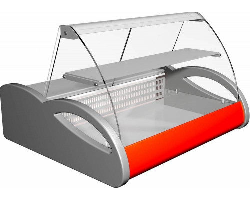 Витрина холодильная настольная Carboma A87 SV 1,5-1 (ВХСн-1,5 Арго) (ВХСн-1,5 Арго 0011-3020 (бок сер,декор красн))