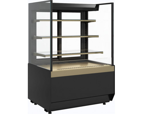 Витрина кондитерская Carboma KC70 VM 0,9-2 Standart версия 2.0 открытая, без боковин, 9005-0109, дверь слайдер