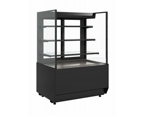 Витрина кондитерская Carboma KC70 VM 1,3-2 Standart открытая, прямая боковина версия 2.0 (9005)