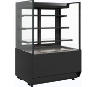 Витрина кондитерская Carboma KC70 VM 1,3-2 Standart версия 2.0 открытая, без боковин, 9005, дверь слайдер