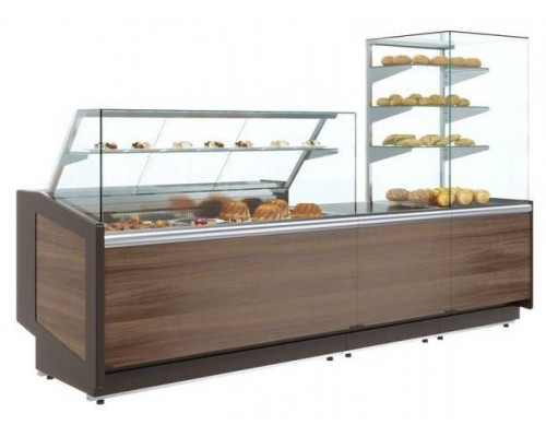 Витрина нейтральная Carboma KC80 N 0,8-21 (без фронтального стекла) (1008 темный дуб)