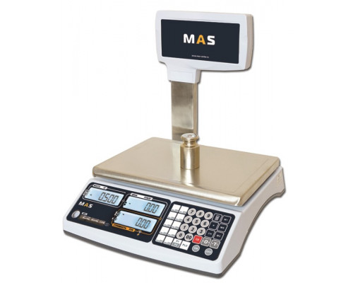 Весы MAS MR1-15P электронные торговые со стойкой до 15 кг